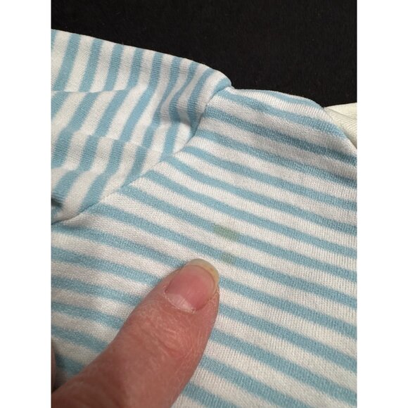 Vintage Coleco Cabbage Patch Kids Blue & White Striped Baby Doll Shirt - Picture 2 of 6